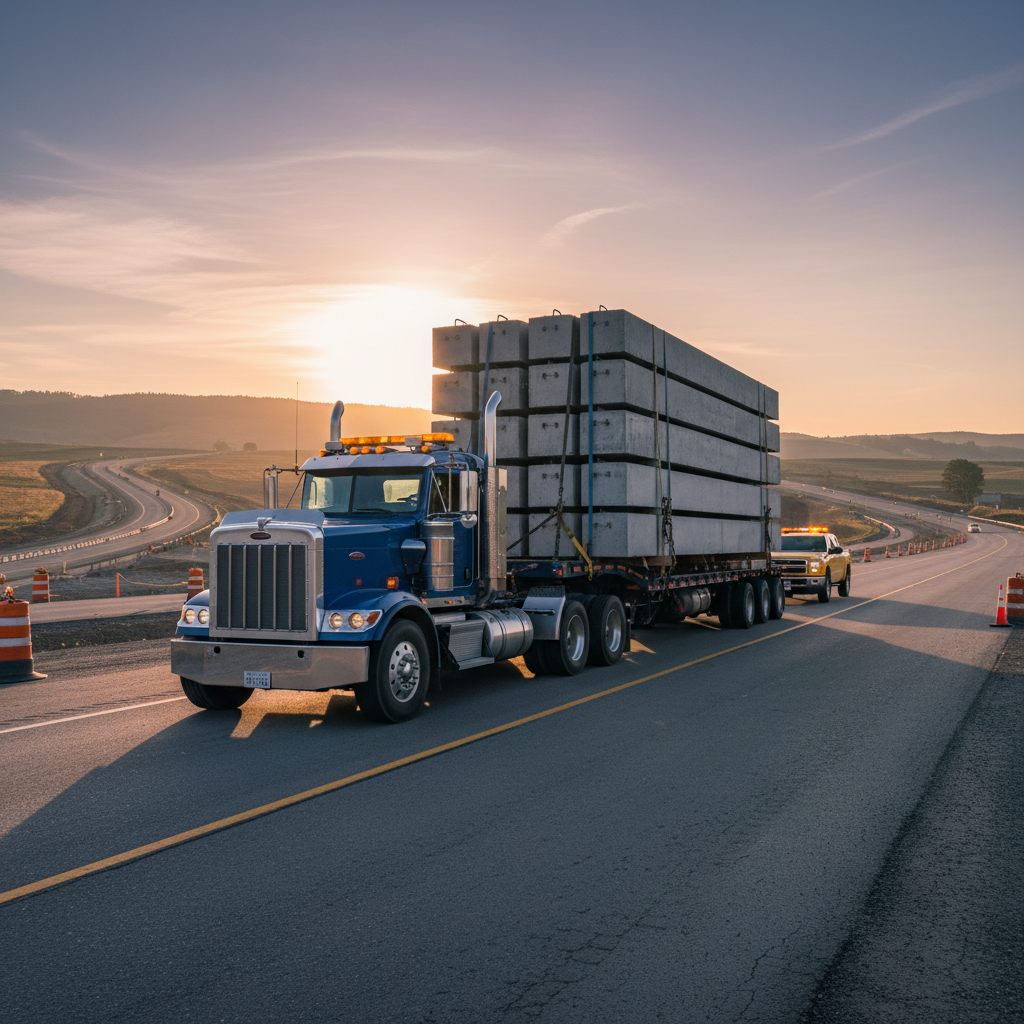 фото Перевозка тяжёлых дорожных плит: логистика и разрешения