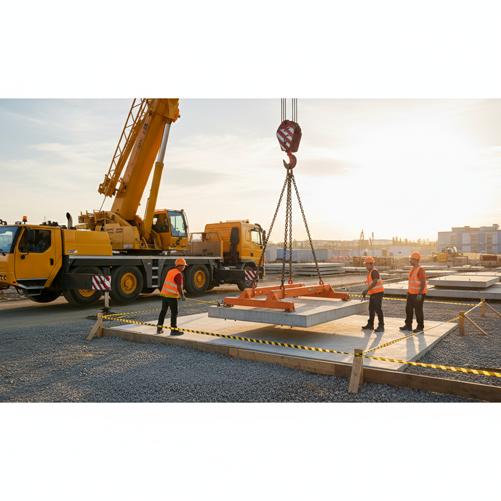 фото Разгрузка дорожных плит: техника безопасности и оборудование