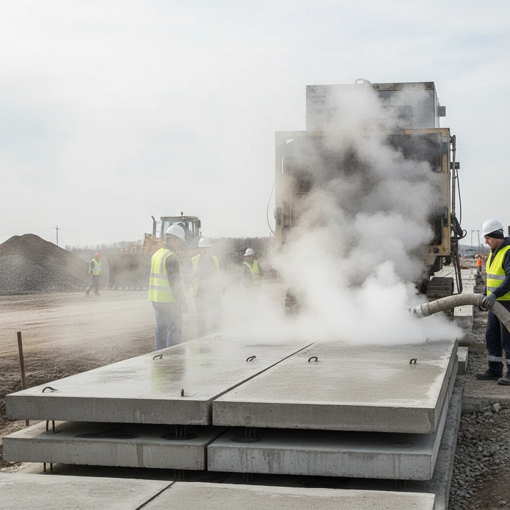 фото Пропарка дорожных плит: технология и значение