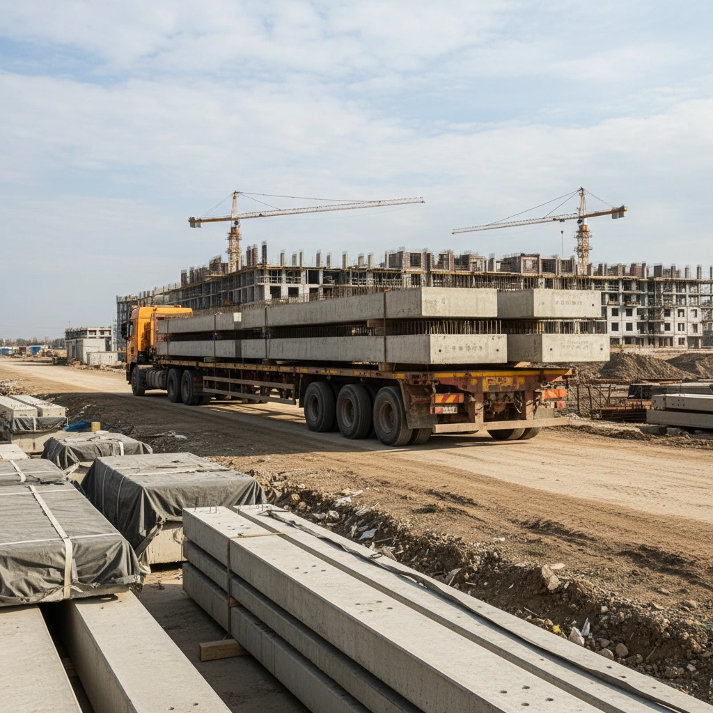 фото Логистика ЖБИ‑производства: доставка плит на объект